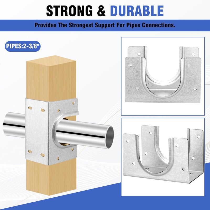 Yaocom 10 Pcs Metal Shoe Studs for Double Wood Studs, Nail Plates for Studs, Fits up to 2-3/8 Inch Pipes, 16 Gauge Galvanized Stud, Extra Support for Framing Plumbing Project, 3" Width, 5.5" Height - Image 5